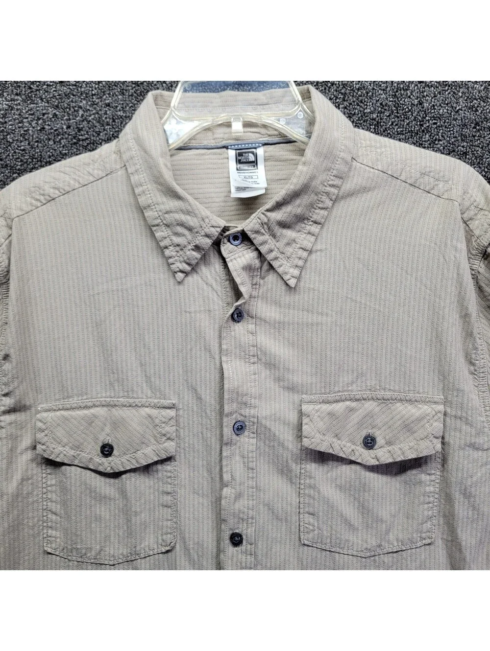 The North Face A5 Corduroy Shirt Men's Sz XL Long Sleeve Beige Button Down